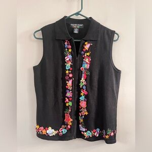 Christmas Sweater Vest - Holiday Festive P Medium - Hapshire Studio Snow Vintage